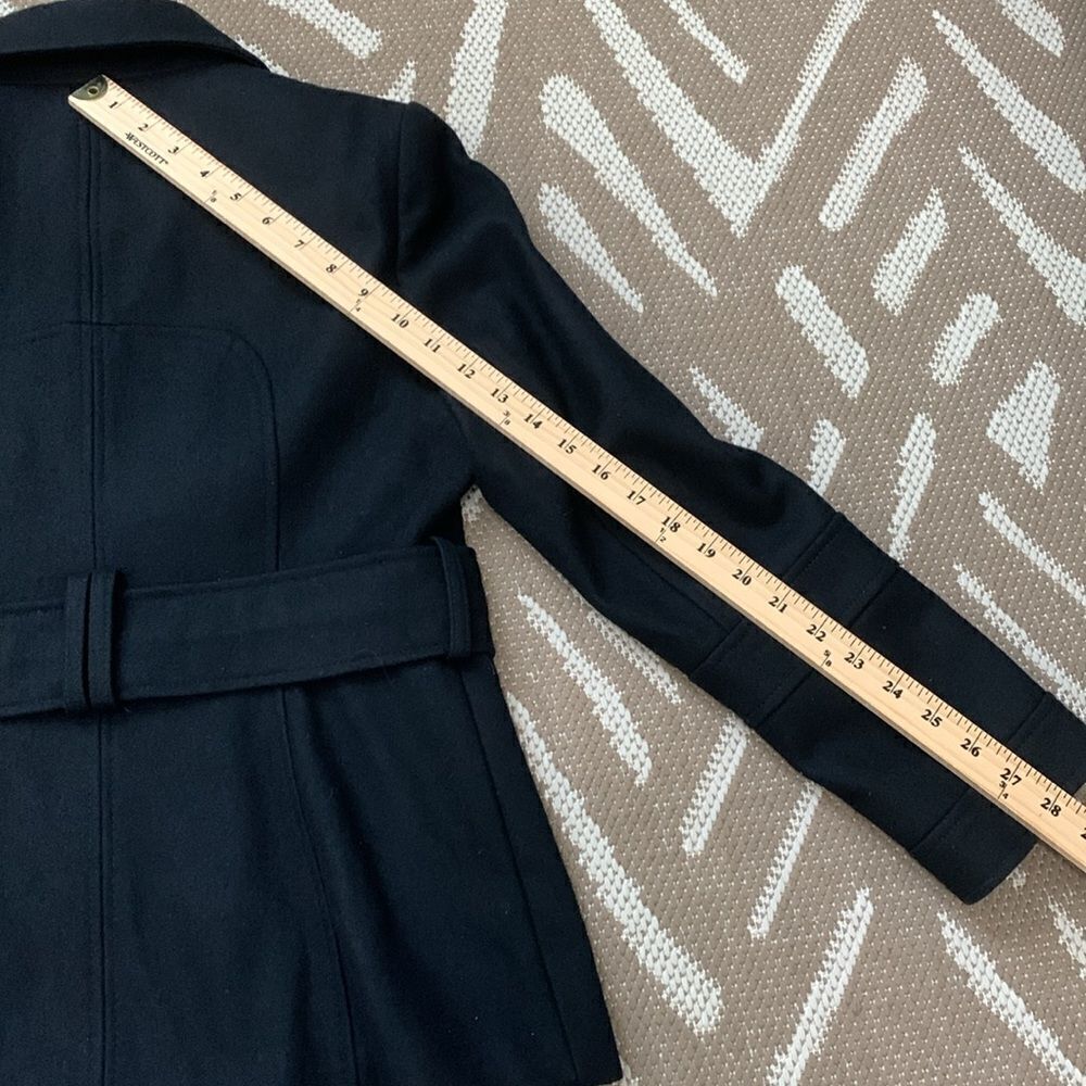 MODA International Black Wool Blend Pea Coat Size Medium Petite - Picture 12 of 16
